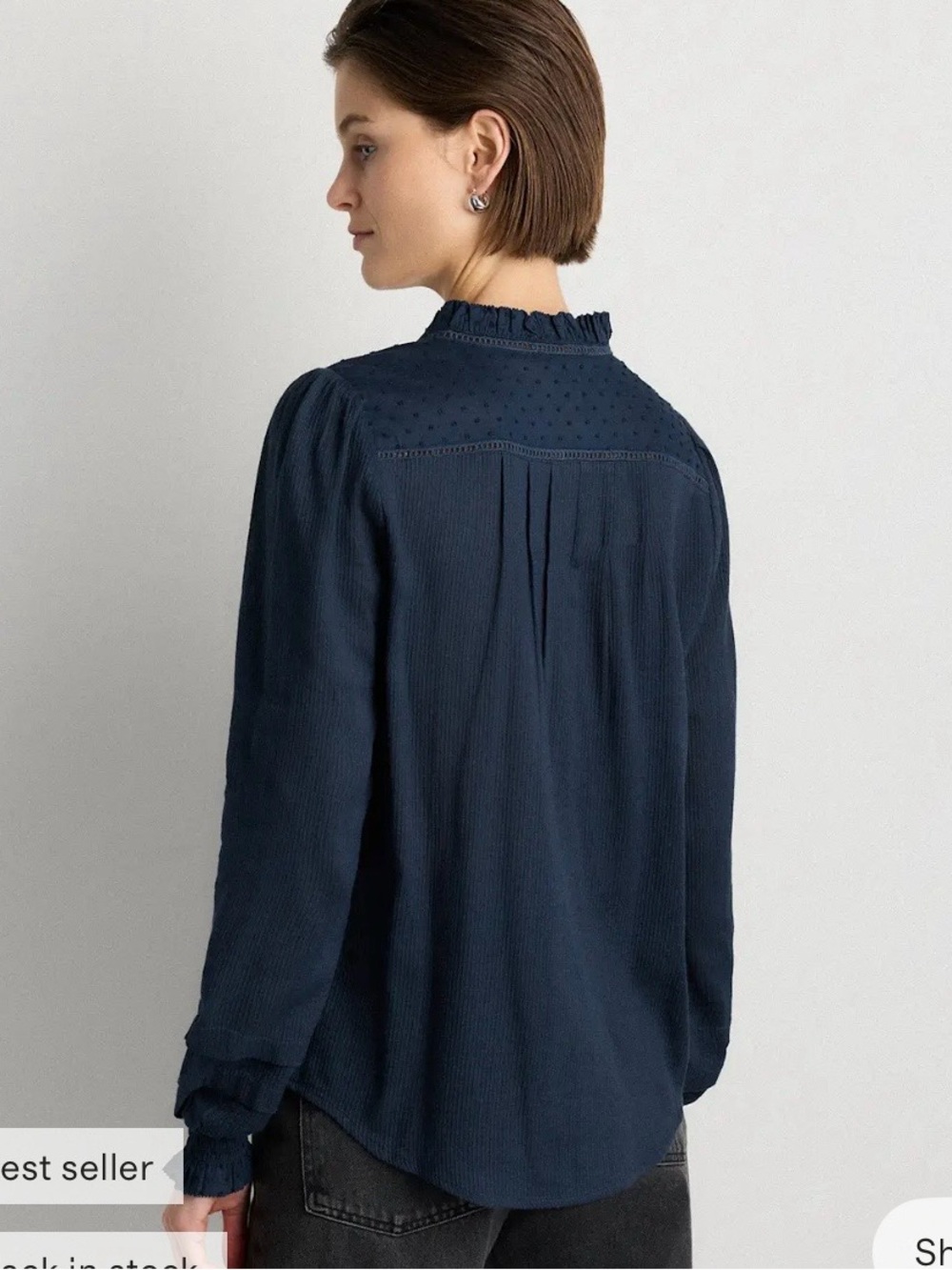 Quince Organic Textured Cotton Pleasant Blouse - Picture 6 of 8